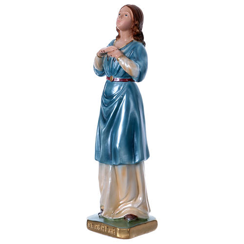 Estatua yeso Santa Ágata efecto nacarado 30 cm 3