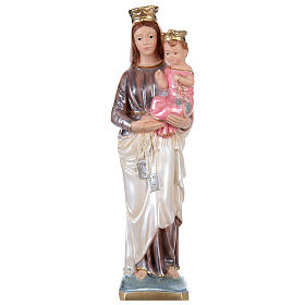 Our Lady of Mount Carmel Statue, 30 cm in plaster with mother of pearl effect