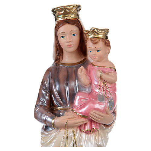 Our Lady of Mount Carmel Statue, 30 cm in plaster with mother of pearl effect 2