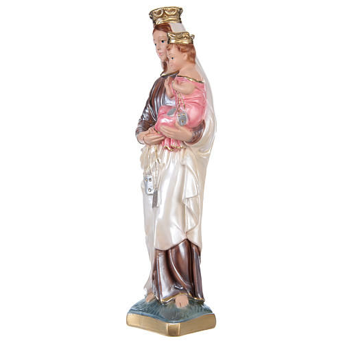 Our Lady of Mount Carmel Statue, 30 cm in plaster with mother of pearl effect 3