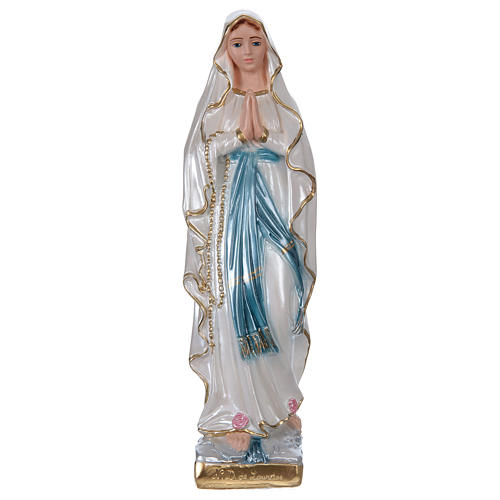 Virgen de Lourdes 30 cm yeso nacarado 1