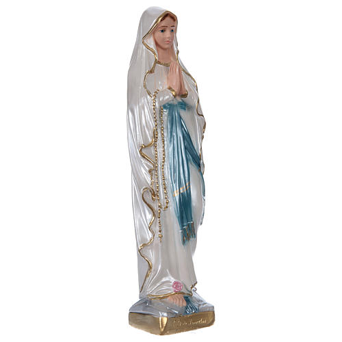 Our Lady of Lourdes, 30 cm in plaster with mother of pearl 4