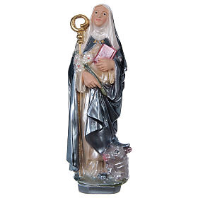 Imagens em Gesso: Santa Brígida 30 cm gesso efeito madrepérola