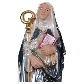 Imagens em Gesso: Santa Brígida 30 cm gesso efeito madrepérola