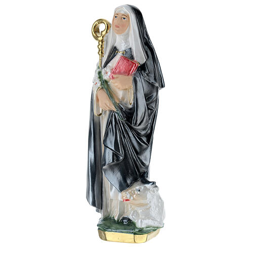 Saint Brigid 30 cm in plaster with mother of pearl 3