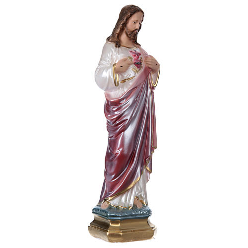 Sacred heart of Jesus 30 cm in mother-of-pearl plaster 4