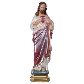 Sacré-Coeur de Jésus 30 cm plâtre nacré