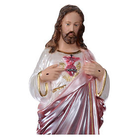Sacred Heart of Jesus, 30 cm in plaster with mother of pearl