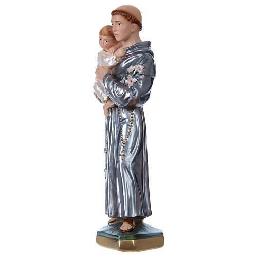 Saint Anthony with the Child Statue, 30 cm in plaster with mother of pearl 3