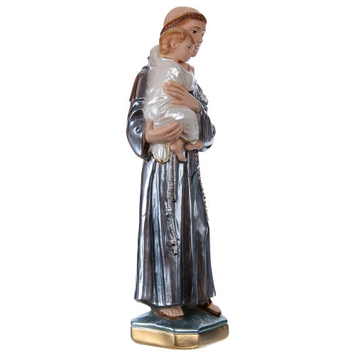 Saint Anthony with the Child Statue, 30 cm in plaster with mother of pearl 4