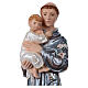 Saint Anthony with the Child Statue, 30 cm in plaster with mother of pearl s2