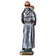 Saint Anthony with the Child Statue, 30 cm in plaster with mother of pearl s5