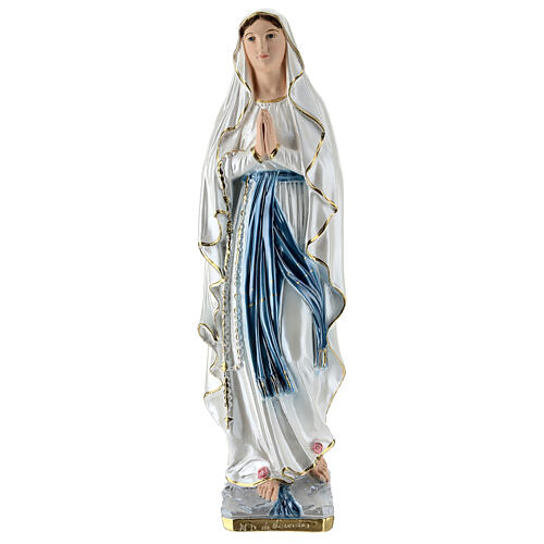 Madonna of Lourdes, 50 cm in plaster with mother of pearl 1