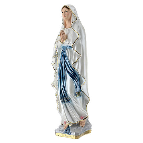 Madonna of Lourdes, 50 cm in plaster with mother of pearl 3