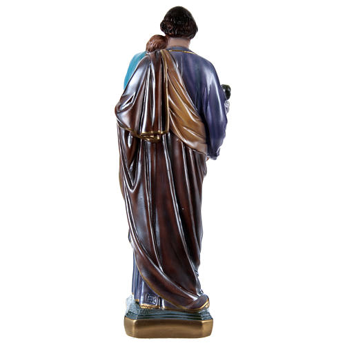 Saint Joseph Holding Child Statue, 50 cm in plaster with mother of pearl 4