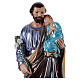 Saint Joseph Holding Child Statue, 50 cm in plaster with mother of pearl s2