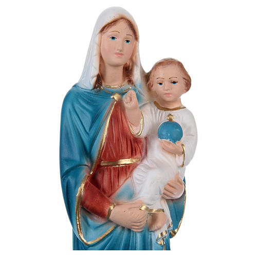Gottesmutter mit Christkind 20cm bemalten Gips 2