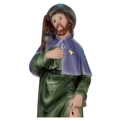 St Roch 20 cm in painted plaster 2