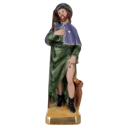 Statua in gesso dipinto San Rocco 20 cm  1