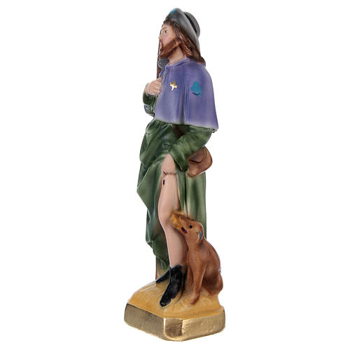 Statua in gesso dipinto San Rocco 20 cm  3