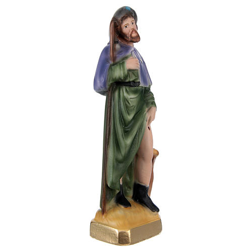 Statua in gesso dipinto San Rocco 20 cm  4