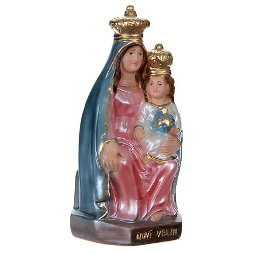 Our Lady of Novi Velia 20 cm in mother-of-pearl plaster 4
