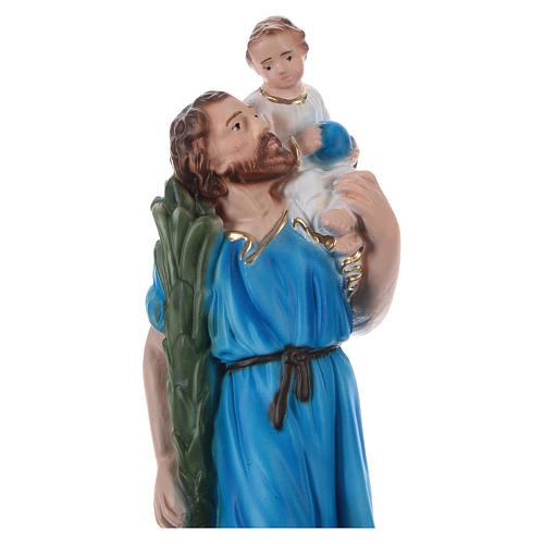 Saint Christophe 20 cm statue plâtre peint 2