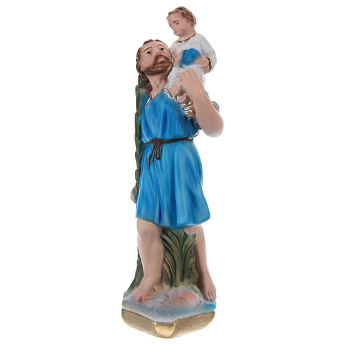 Saint Christophe 20 cm statue plâtre peint 3