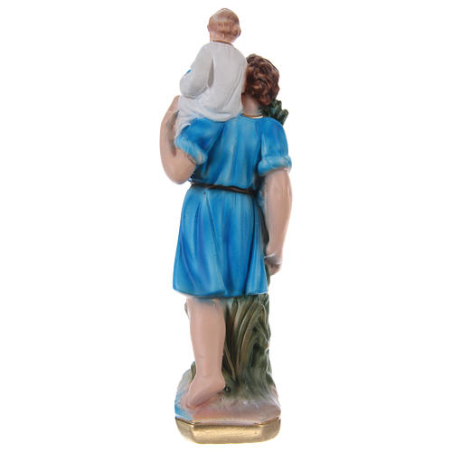 Saint Christophe 20 cm statue plâtre peint 4