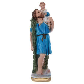 San Cristoforo 20 cm statua gesso dipinto