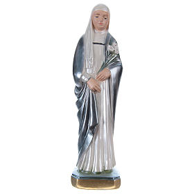 Statue plâtre nacré Sainte Catherine de Sienne 20 cm