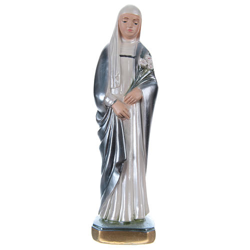 Statua gesso madreperlato Santa Caterina da Siena 20 cm 1