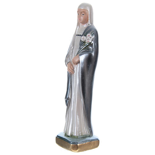 Statua gesso madreperlato Santa Caterina da Siena 20 cm 3