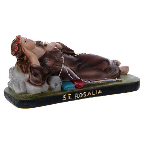 Heilige Rosalia liegend 10x15x5cm bemalten Gips 3