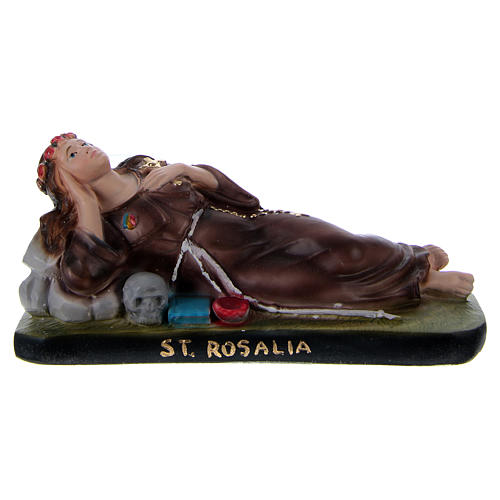 Santa Rosália deitada 10x15x5 cm gesso 1