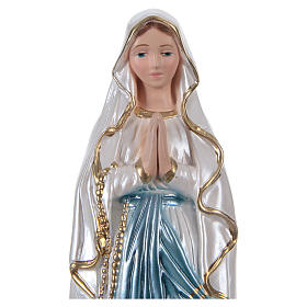 Our Lady of Lourdes Statue, 20 cm in plaster with mother of pearl