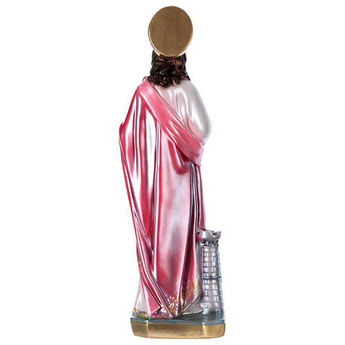 St Barbara 35 cm in mother-of-pearl plaster 4