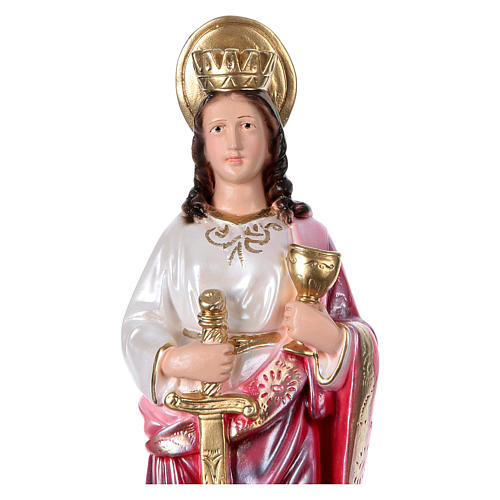 St Barbara statue in pearlized plaster 35 cm 2
