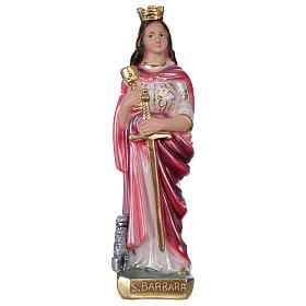 St Barbara 20 cm in mother-of-pearl plaster