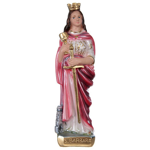 St Barbara 20 cm in mother-of-pearl plaster 1