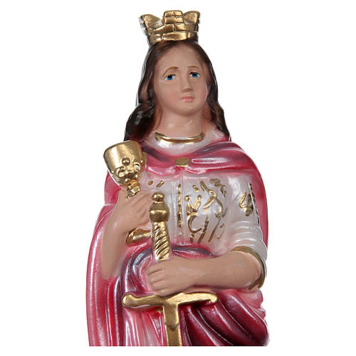 St Barbara 20 cm in mother-of-pearl plaster 2
