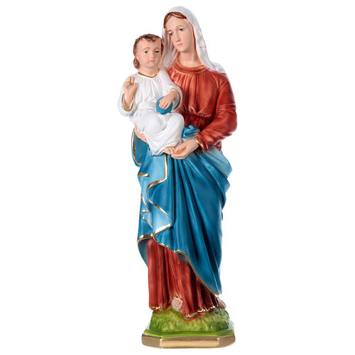 Gottesmutter mit Kind 40cm bemalten Gips 1