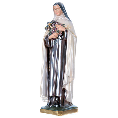 Statue Sainte Thérèse plâtre nacré 40 cm 3