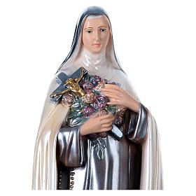 Statue of St. Therese, 40 cm in plaster with mother of pearl