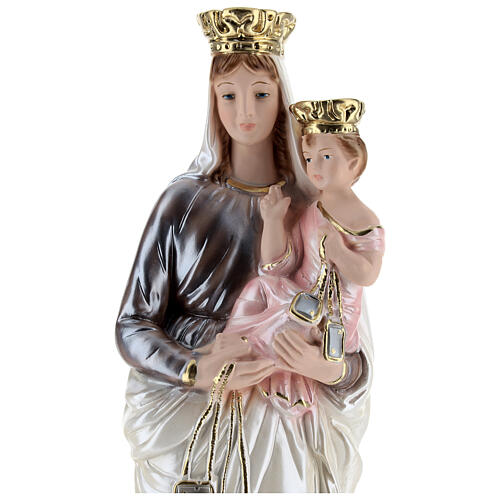 Our Lady of Mount Carmel 40 cm in mother-of-pearl plaster 2