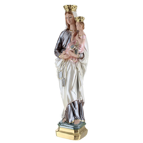 Estatua de yeso nacarado Virgen del Carmen 40 cm 3