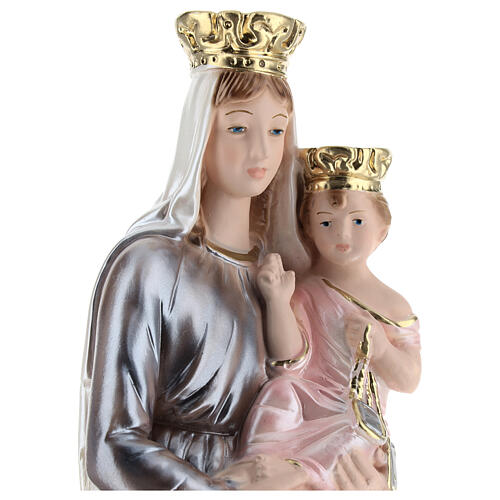 Estatua de yeso nacarado Virgen del Carmen 40 cm 4