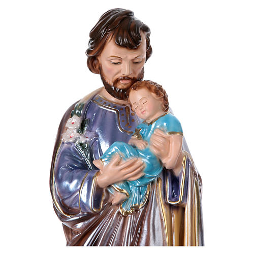 Saint Joseph Plaster Statue with mother of pearl, 40 cm 2