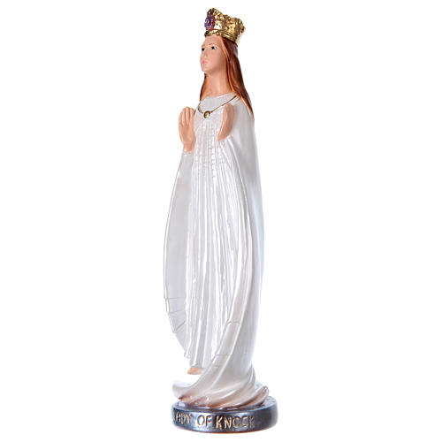 Our Lady of Knock statue in pearlized plaster, 40 cm 3