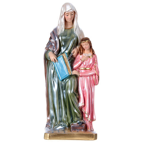 Heilige Anna mit Maria 40cm perlmuttartigen Gips 1